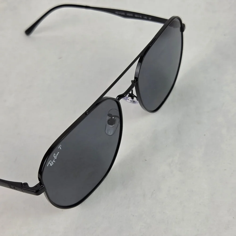 Ray-Ban RB3724D Black Polarized Aviator Sunglasses 59-18 Unisex Large Frame